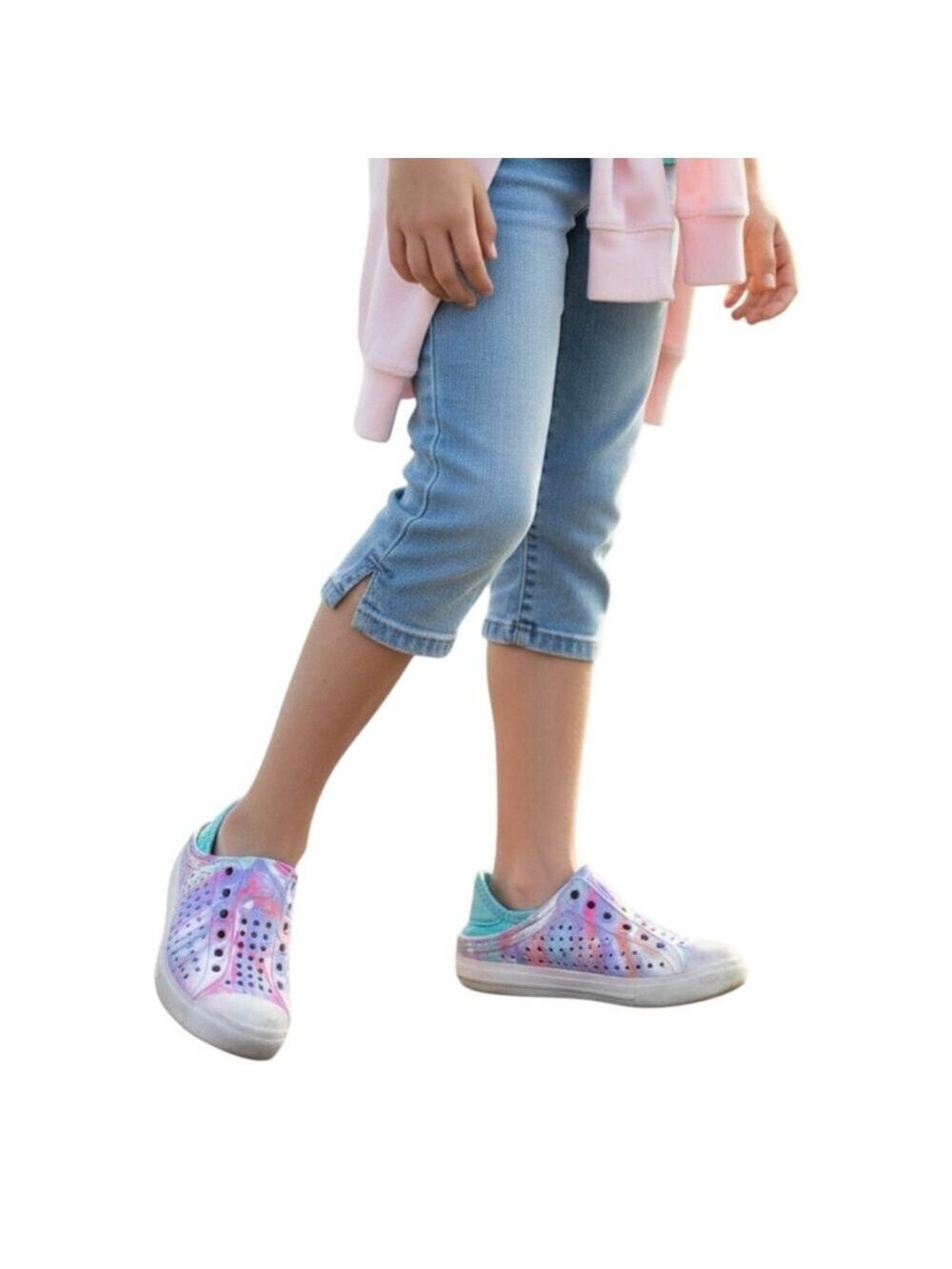 Skechers Girls Tie Dye Light Up Slip On Sneakers Size 13
